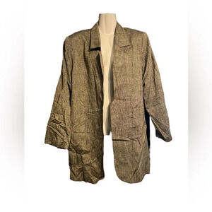 Vintage Ann May 100% Woven Silk Blazer Sz L